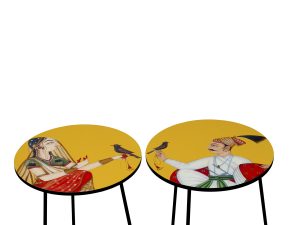 BASOLI painted side table, [set of 2] H20” or  H24"